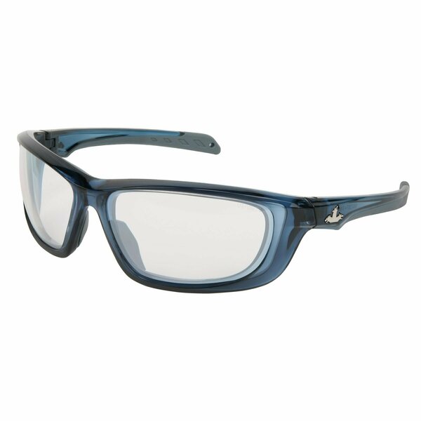 Mcr Safety Glasses, UD1 Dark Blue Frame, I/O Clear Mirror, 12PK UD129